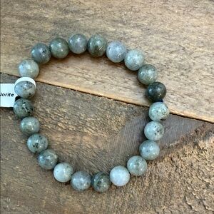 Labradorite 8mm beaded elastic bracelet NWT